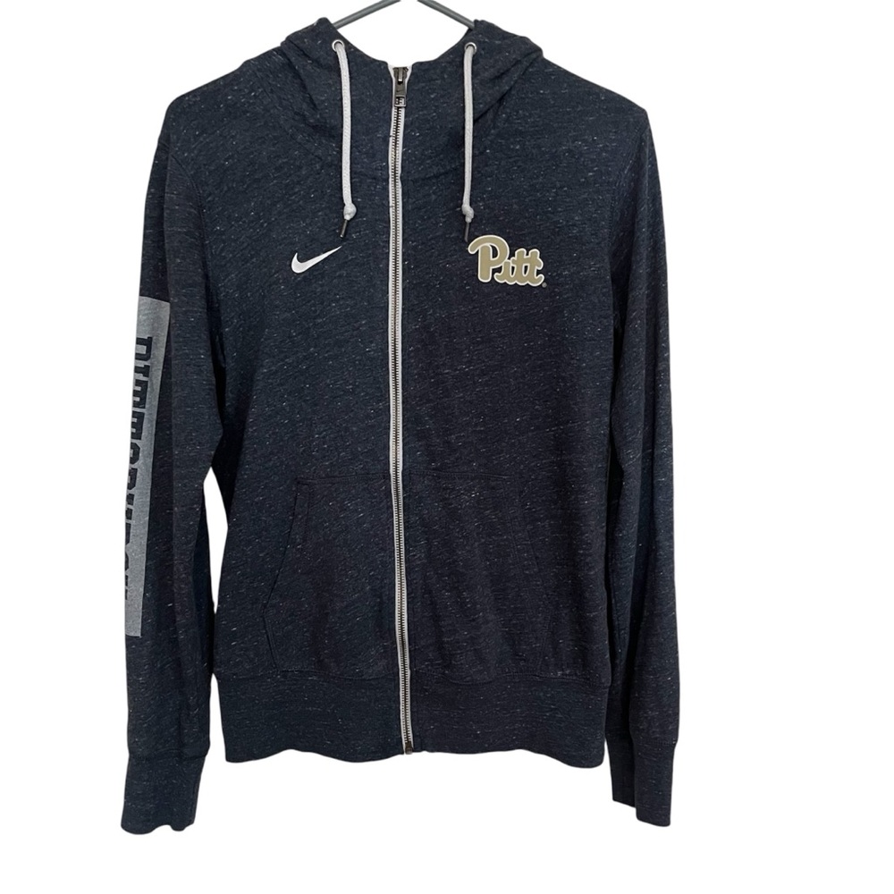 Nike Pittsburgh Panther sweater, medium, hood, bllue, zip up, Pitt